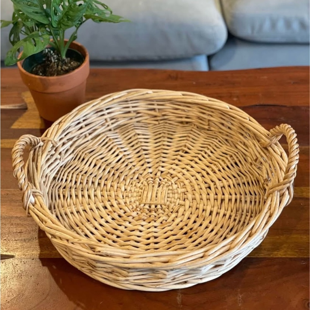 Natural Woven Basket with Handles